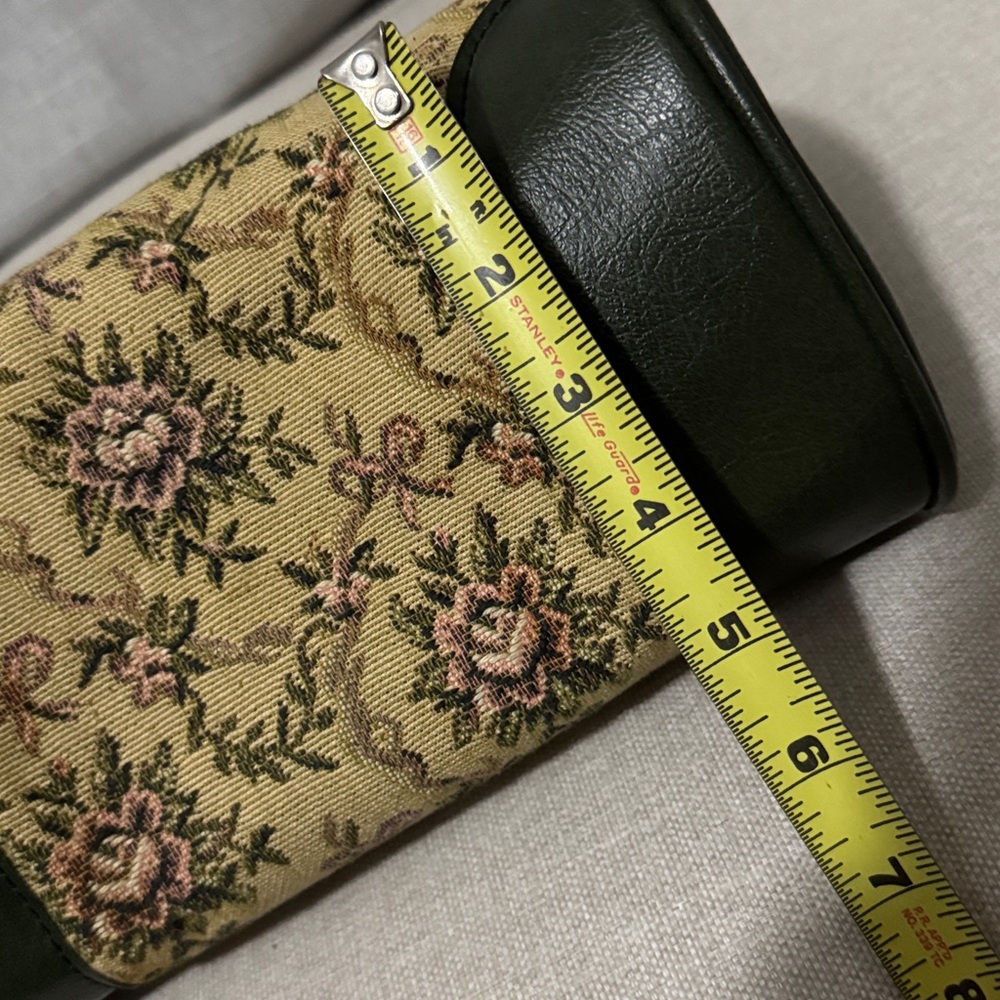 Vintage Avon “Tote Along” Bag-Dark Green PVC & Cloth Floral Tapestry-Zipper-EUC - Picture 14 of 16